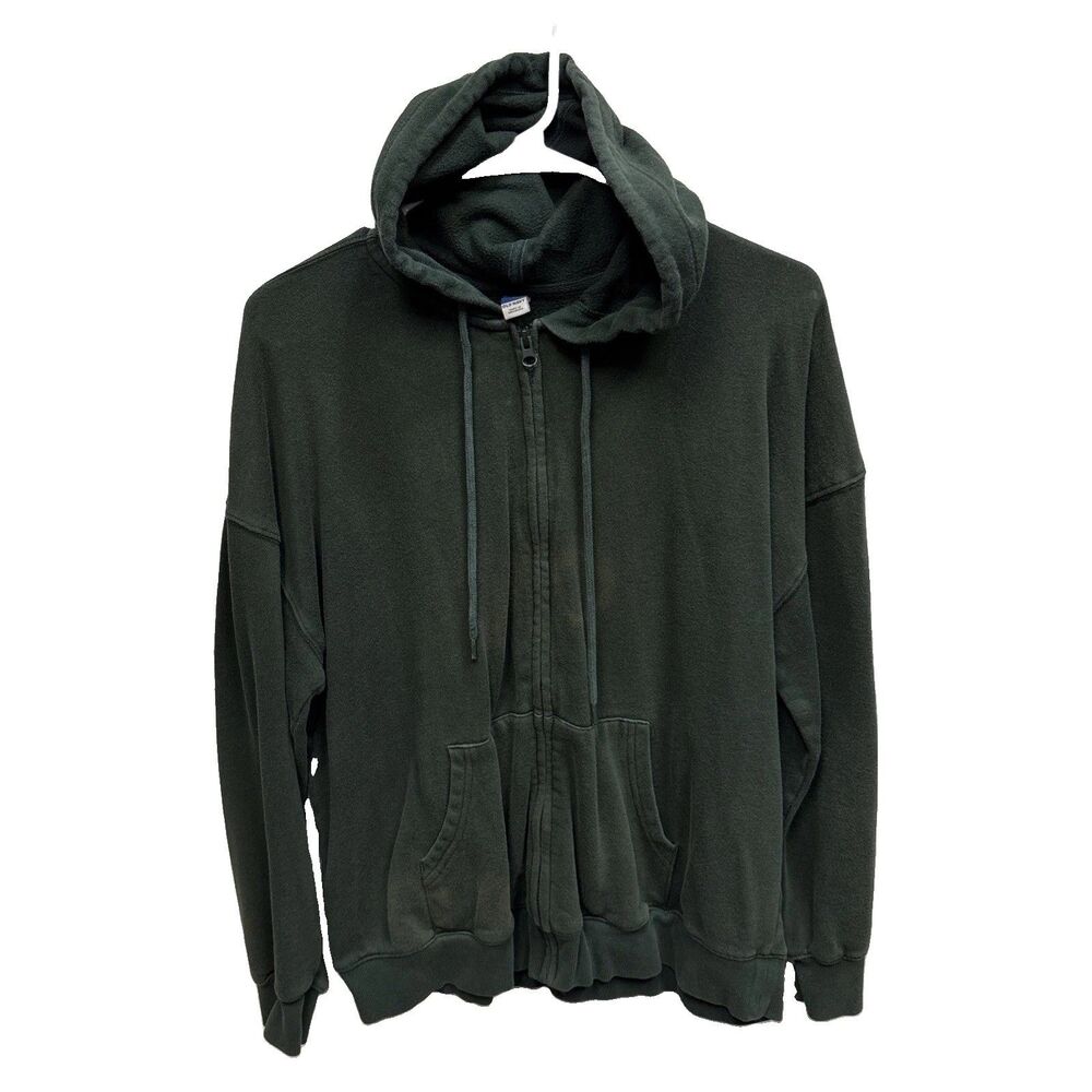 Old Navy Women So Comfy Full Zip Hoodie Sweatshirt S Green Color fading Pockets